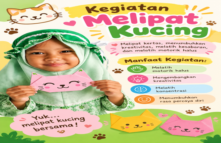 Kegiatan Melipat Kucing Belajar Kreatif dengan Tangan Kecil