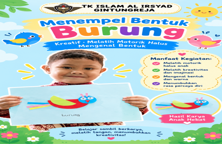 Menempel Bentuk Burung Serunya Belajar Sambil Berkarya