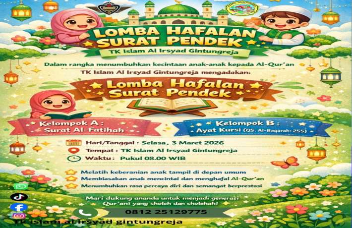 Lomba dalam rangka Semarak Ramadhan TK Al Irsyad Gintungreja 