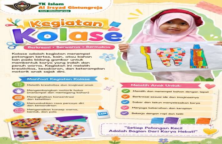 Kegiatan Kolase Berkreasi Berwarna dan Bermakna